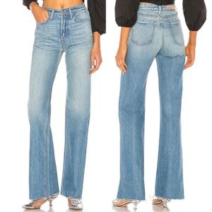 GRLFRND Denim Carla Other Side Wash Wide Leg Jeans 32